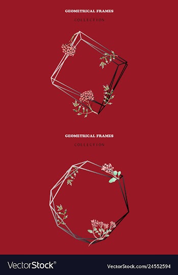 Watercolor wreath frame flowers invitation vector image