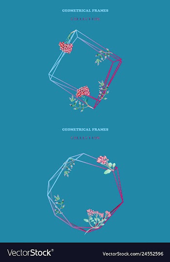 Watercolor wreath frame flowers invitation vector image