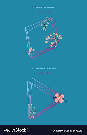 Watercolor wreath frame flowers invitation vector image