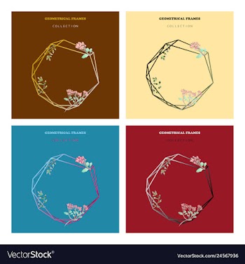 Watercolor wreath frame flowers invitation vector image