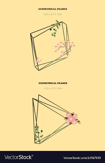 Watercolor wreath frame flowers invitation vector image