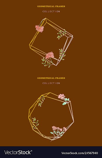 Watercolor wreath frame flowers invitation vector image