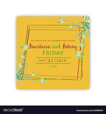 Watercolor wreath frame flowers invitation vector image