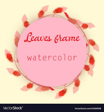 Watercolor wreath frame flowers invitation vector image