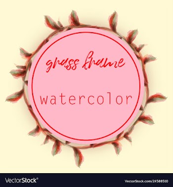 Watercolor wreath frame flowers invitation vector image