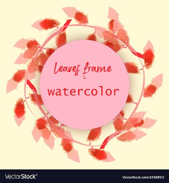 Watercolor wreath frame flowers invitation vector image