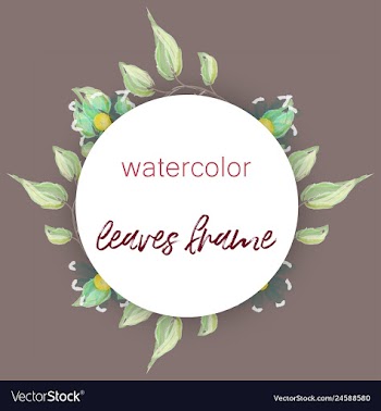 Watercolor wreath frame flowers invitation vector image