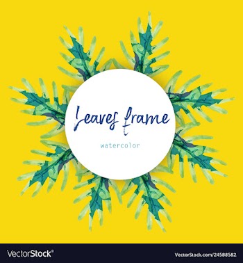 Watercolor wreath frame flowers invitation vector image