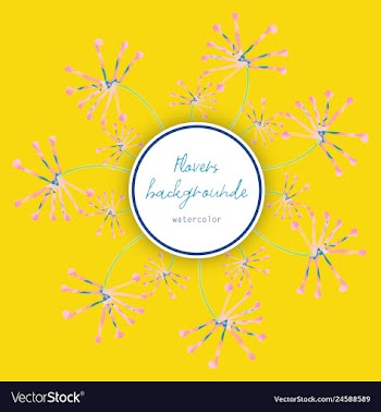 Watercolor wreath frame flowers invitation vector image