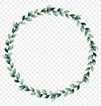 Watercolor Wreath Of Green Leaves - Watercolor Wreath