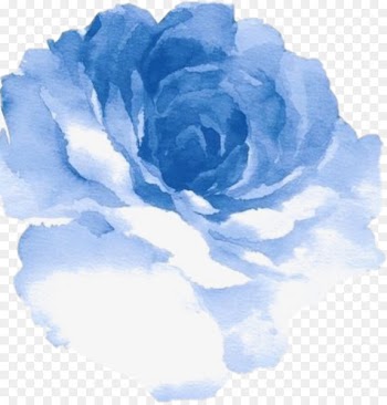 Watercolour Flowers Watercolor painting Blue rose - watercolor blue flower decoration hand painted 