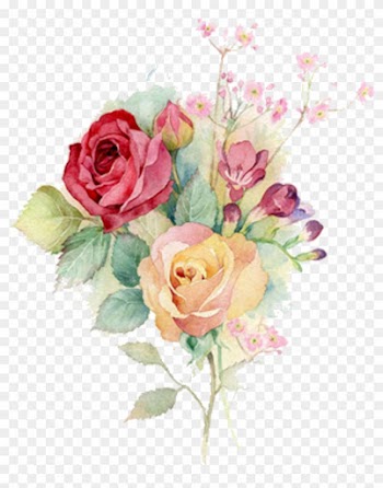 Watercolour Flowers Watercolor Painting Rose Art - Bunch Of Flowers Watercolour