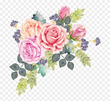 Watercolour Flowers Watercolor Painting Rose Clip Art - Watercolor Flower Wreath Png