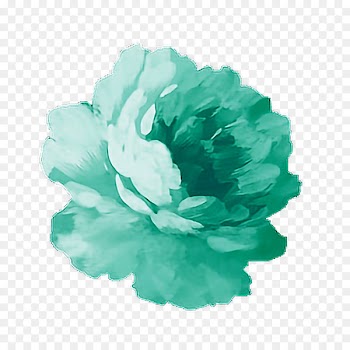 Watercolour Flowers Watercolor painting - turquoise 