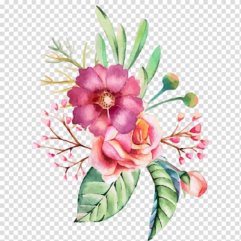 Watercolour Flowers Wedding invitation Watercolor painting, Hand painted watercolor flowers and flowers decorative patterns, pink rose flowers illustration transparent background PNG clipart