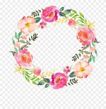 Watercolour Flowers Wreath Watercolor Painting Garland - Water Color Flowers Wreath