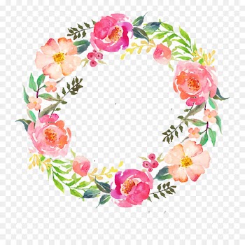 Watercolour Flowers Wreath Watercolor painting Garland - watercolor flower 