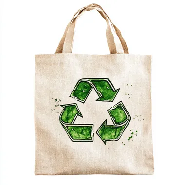 Watercolour Pencil Drawing of Eco-Friendly Tote Bag Watercolour Pencil Drawing of Eco-Friendly Tote Bag