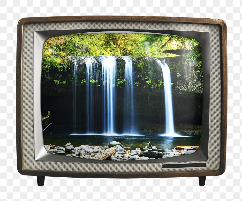 Waterfall forest png sticker, nature | Free PNG - rawpixel
