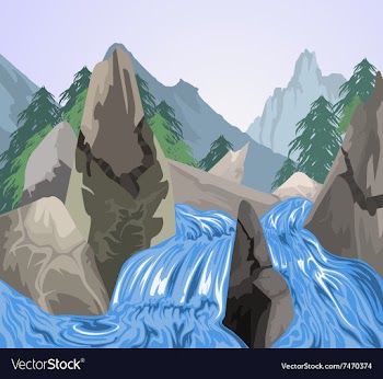Waterfall nature vector image