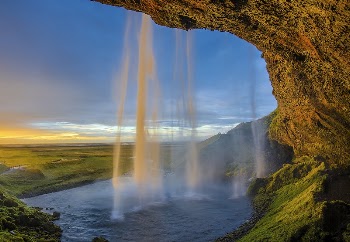 Waterfall on a cave. Original | Free Photo - rawpixel