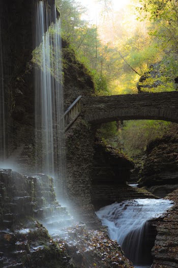 Waterfalls and Concrete Bridge