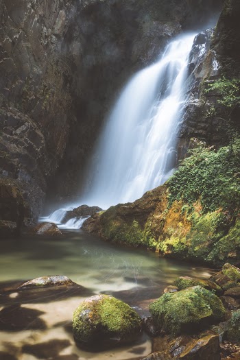 Waterfalls in Between of Rock Formation