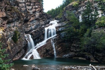 waterfalls on rock formations