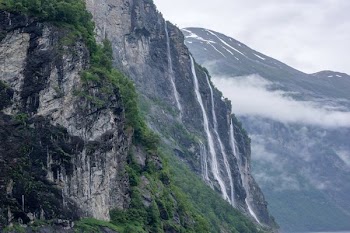 waterfalls through cliffs