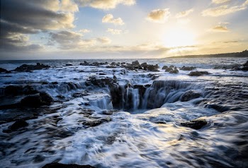 Waterfalls Under White and Blue Clouds