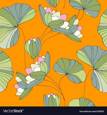  					Waterlily seamless flower tropical pattern vector image														