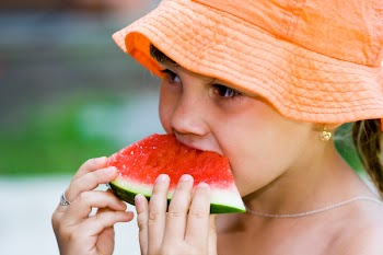 Watermelon and girl