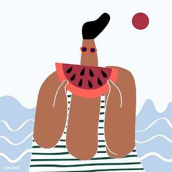 Watermelon at the beach | Free stock vector - 580323