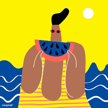 Watermelon at the beach | Free stock vector - 580324