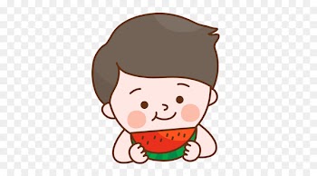 Watermelon Drawing - Child eating watermelon 