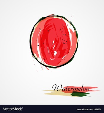 Watermelon fruit slice vector image