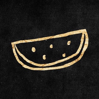 Watermelon fruit sticker, gold aesthetic | Free PSD Illustration - rawpixel