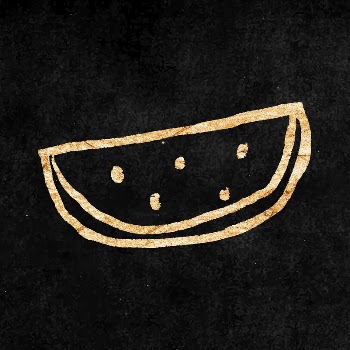 Watermelon fruit sticker, gold aesthetic | Free Vector Illustration - rawpixel