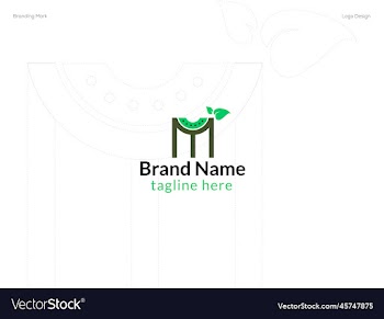 watermelon logo design with m letter
