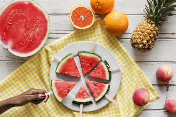 Watermelon Popsicle On Plate