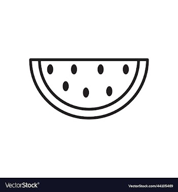 watermelon sliced ripe line icon