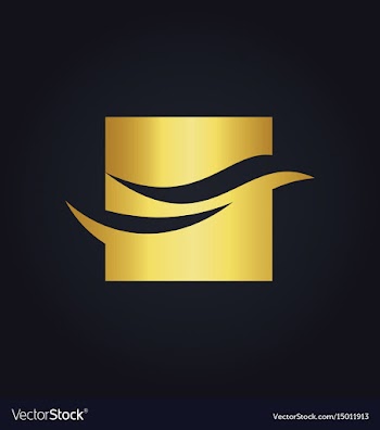  					Wave abstract square business finance gold logo vector image														