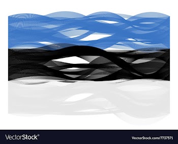 Wave line flag of Estonia vector image