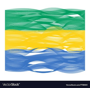 Wave line flag of Gabon vector image