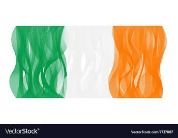 Wave line flag of Ireland vector image