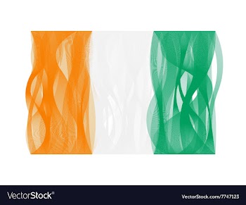 Wave line flag of Ivory Coast vector image