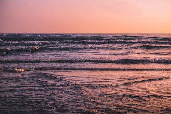 Waves Coming to Shore during Golden Hour