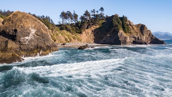 Waves Crashing Seashore