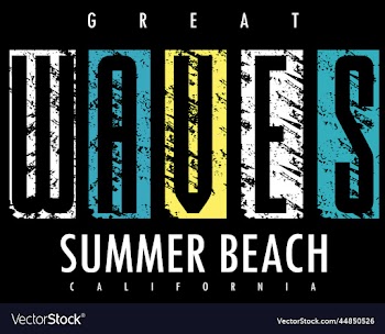 waves typography for t shirt design premium