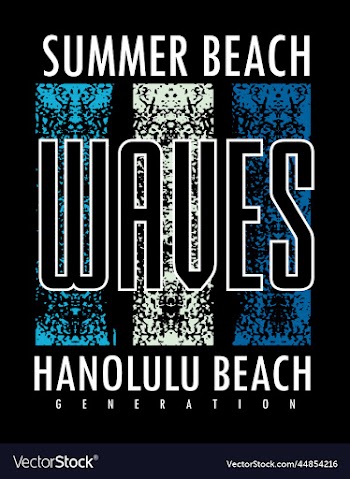 waves typography for t shirt design premium